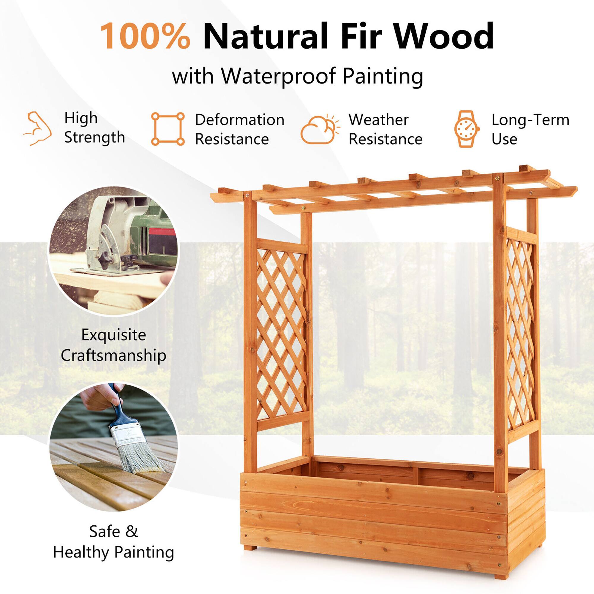 100% Natural Fir Wood with Waterproof Painting

- High Strength
- Deformation Resistance
- Weather Resistance
- Long-Term Use
- Exquisite Craftsmanship
- Safe & Healthy Painting