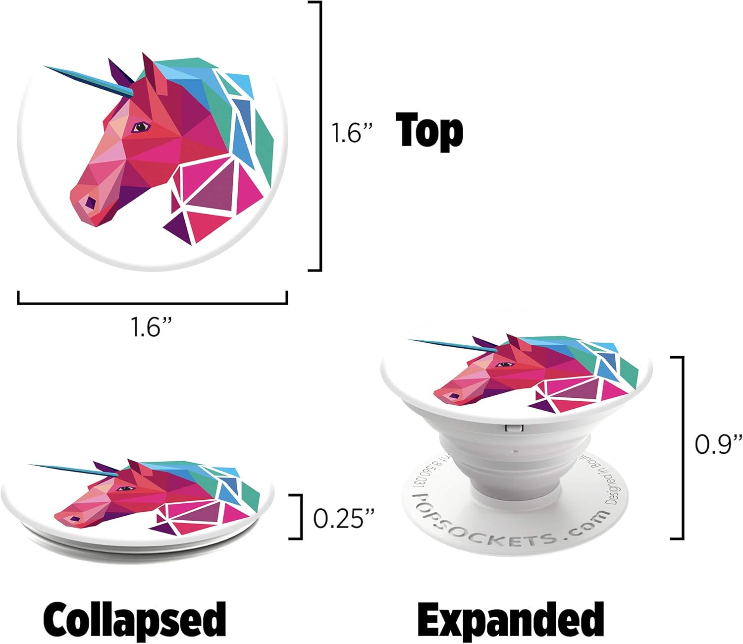 1.6" Top  
1.6"  
0.25"  
0.9"  
Collapsed  
Expanded  
Designed in USA  
topsockets.com