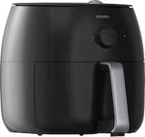 Philips - Viva Collection 4 qt. Twin TurboStar™ Analog Air Fryer XXL - Black - Angle_Zoom
