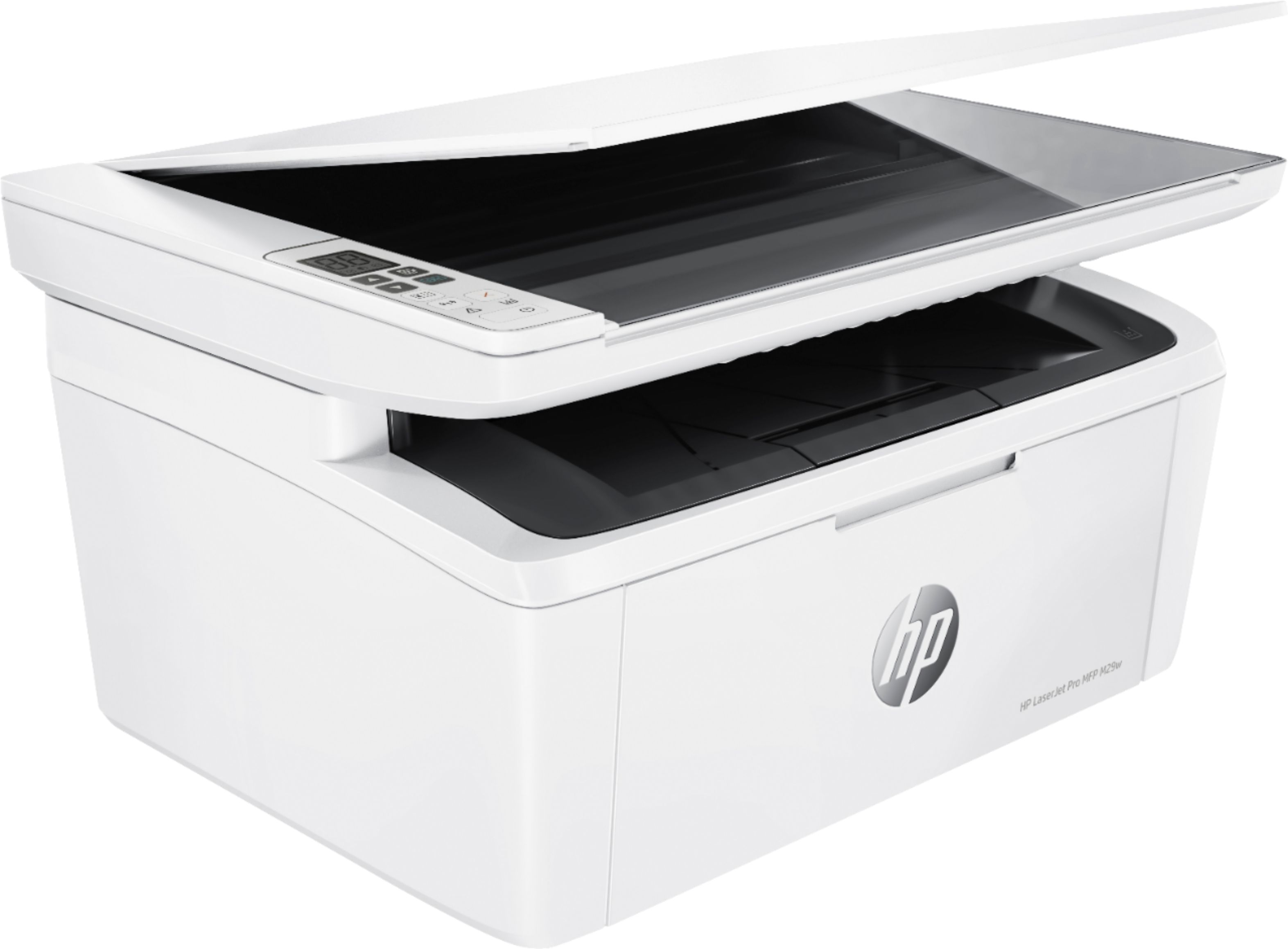 Angle View: HP - LaserJet Pro MFP M29W Wireless Black-and-White All-In-One Laser Printer - White