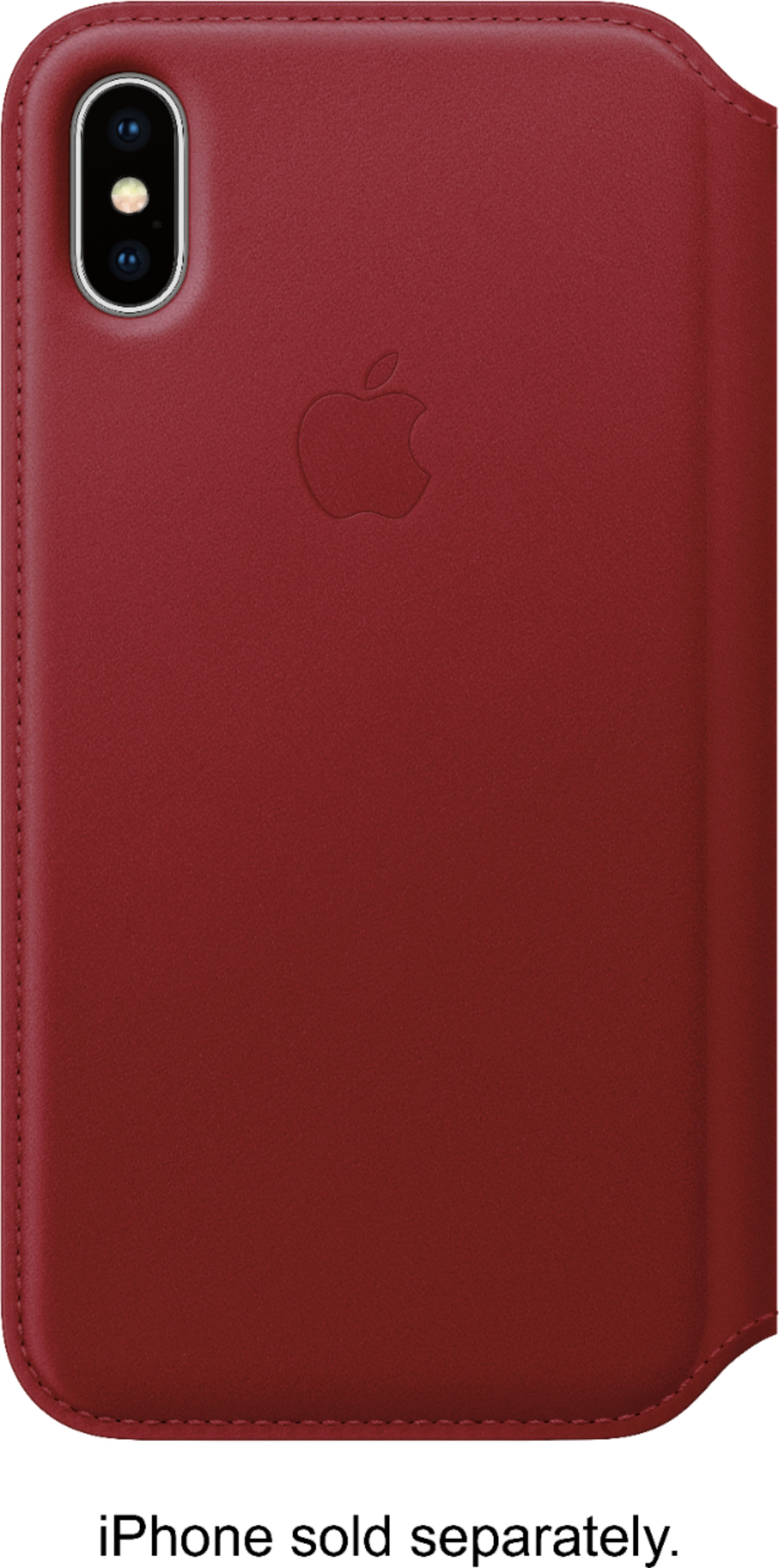 Apple iPhone® X Leather Folio (PRODUCT)RED ... - Best Buy