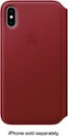 Front. Apple - iPhone® X Leather Folio - (PRODUCT)RED.