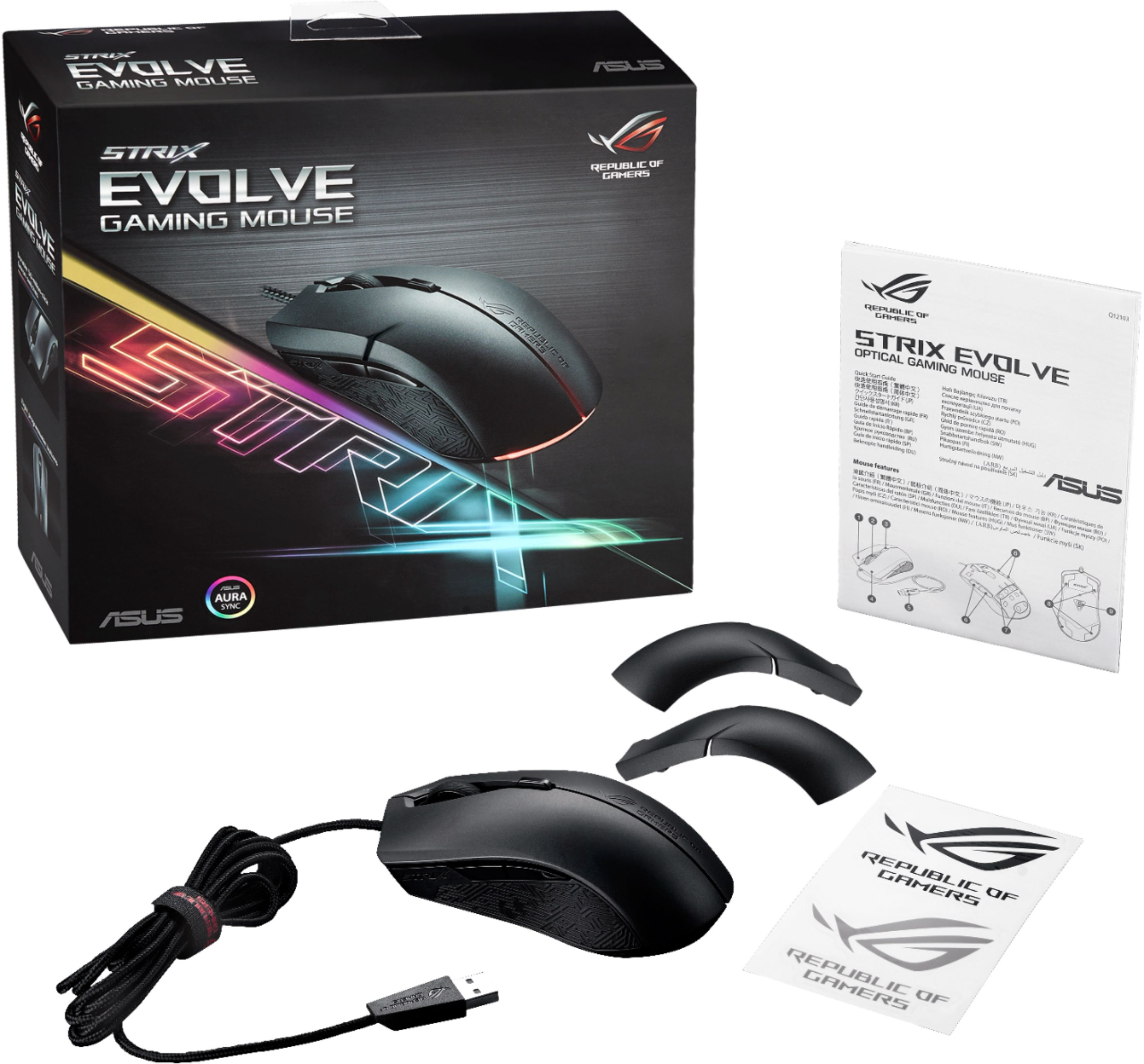 Best Buy: ASUS ROG Strix Evolve Wired Optical Gaming Mouse Black