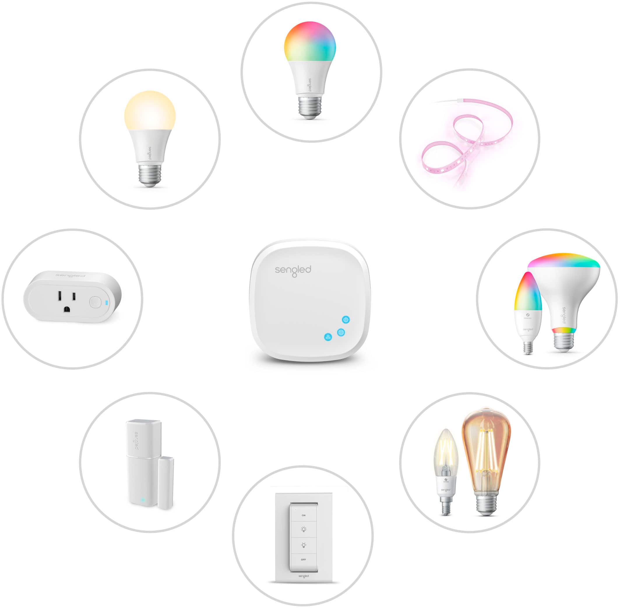 Alt View 12. Sengled - Smart A19 LED 60W Bulbs Works with Amazon Alexa, Google Assistant & SmartThings (2-Pack) - Multicolor.