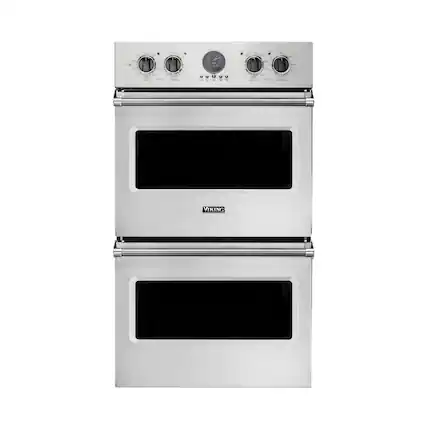 Front. Viking - Professional 5 Series 29.5" Built-In Double Electric Convection Wall Oven - Stainless Steel.