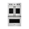 Front. Viking - Professional 7 Series 29.5" Built-In Double Electric Convection Wall Oven - Stainless Steel.