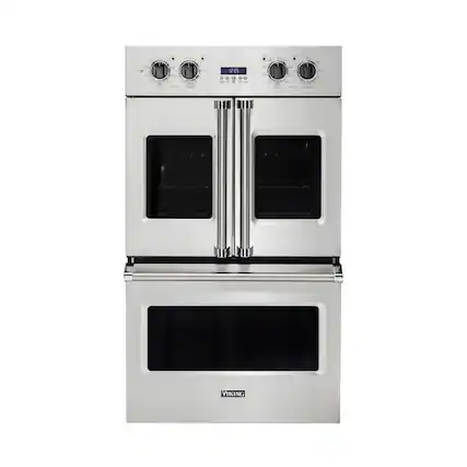 Front. Viking - Professional 7 Series 29.5" Built-In Double Electric Convection Wall Oven - Stainless Steel.