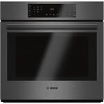 Bosch - 800 Series 30" Built-In Single Electric Convection Wall Oven - Black stainless steel - Front_Standard