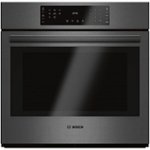 Front Zoom. Bosch - 800 Series 30" Built-In Single Electric Convection Wall Oven - Black stainless steel.