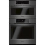 Front Zoom. Bosch - 800 Series 30" Built-In Single Electric Convection Wall oven with Built-in Microwave - Black stainless steel.