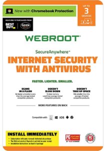 Webroot - Internet Security with Antivirus Protection (3 Devices) (1-Year Subscription) - Android, Apple iOS, Chrome, Mac OS, Windows [Digital]