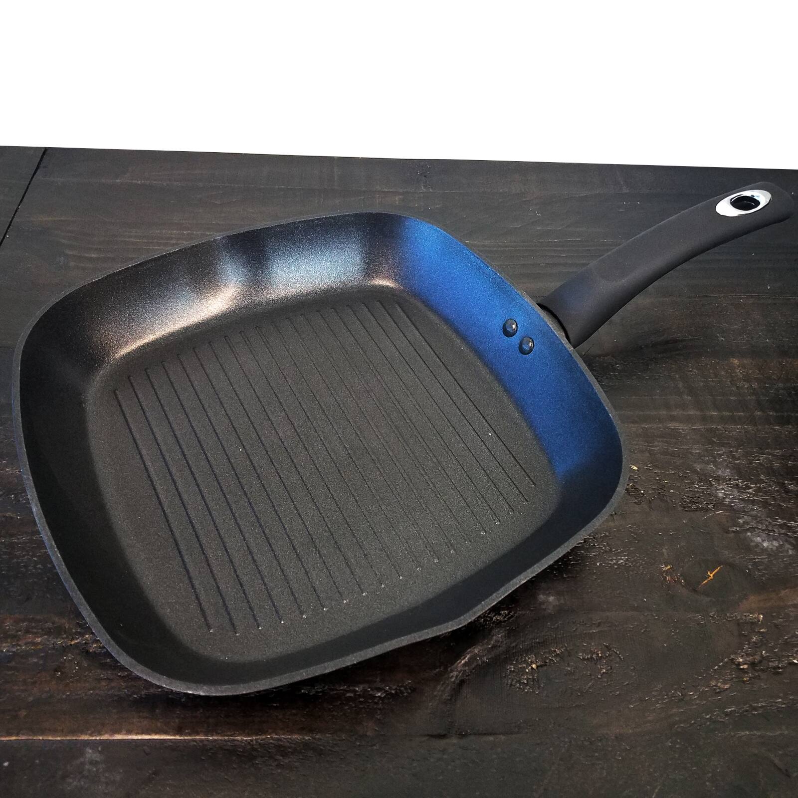Alt View 4. Oster - Oster Cuisine Allston 11 in. Square Aluminum Grill Pan with Bakelite Handle in Black - Black.