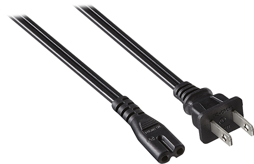 Insignia ™ - Cable de alimentación no polarizado de 2 ranuras de 6 '- Negro
