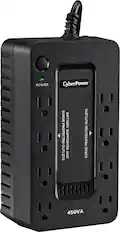 Front. CyberPower - 450VA Battery Back-Up System - Black.
