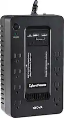 Front. CyberPower - 650VA Battery Back-Up System - Black.