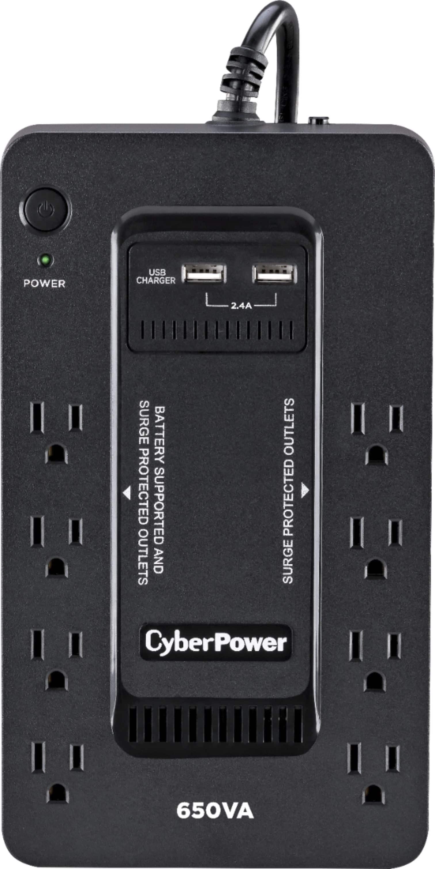 Alt View 11. CyberPower - 650VA Battery Back-Up System - Black.