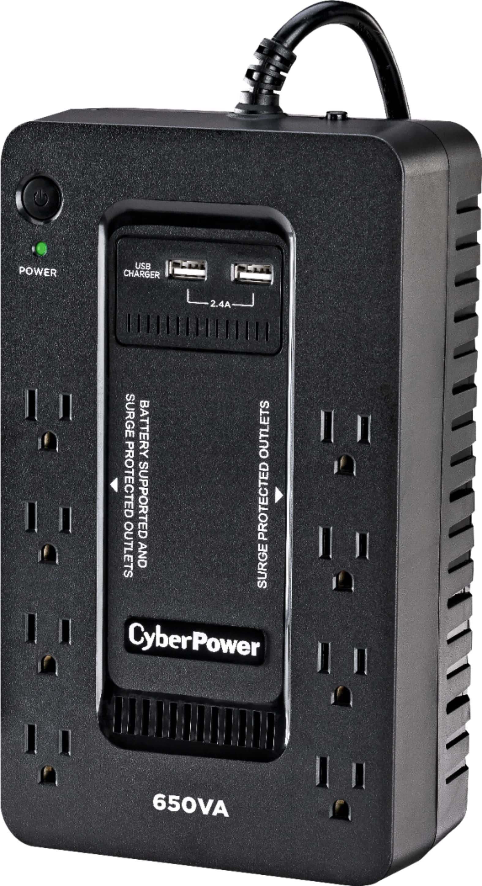 Alt View 12. CyberPower - 650VA Battery Back-Up System - Black.