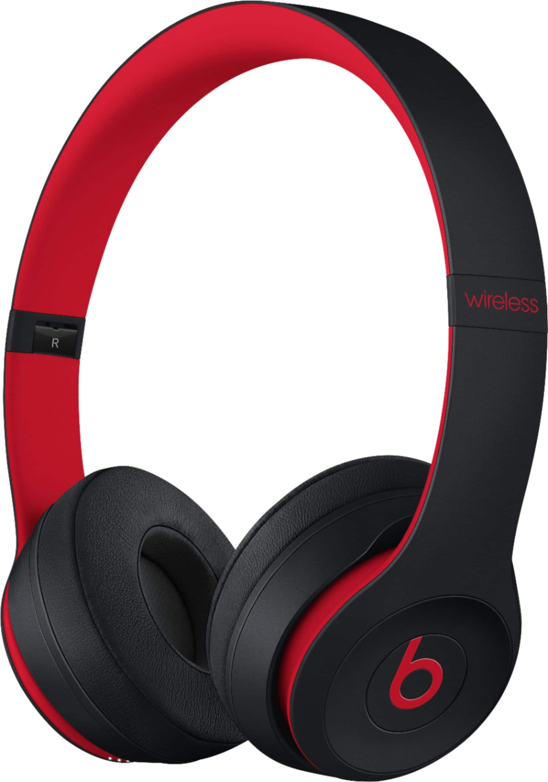 Left. Beats - Beats Solo³ Wireless Headphones - Defiant Black-Red (The Beats Decade Collection).