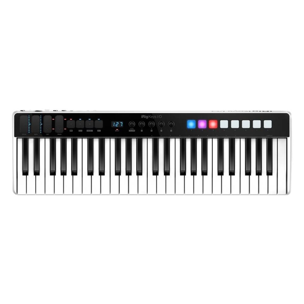 Front. IK Multimedia - iRig Keys I/O 49-Key MIDI Controller - Black/White.