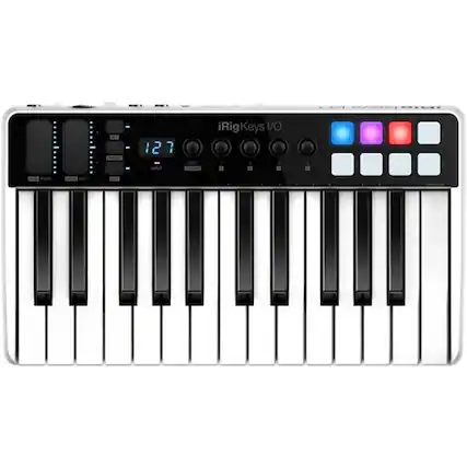 Front. IK Multimedia - iRig Keys I/O 25-Key MIDI Controller - Black/White.