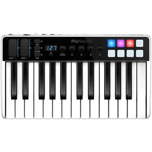 Front. IK Multimedia - iRig Keys I/O 25-Key MIDI Controller - Black/White.