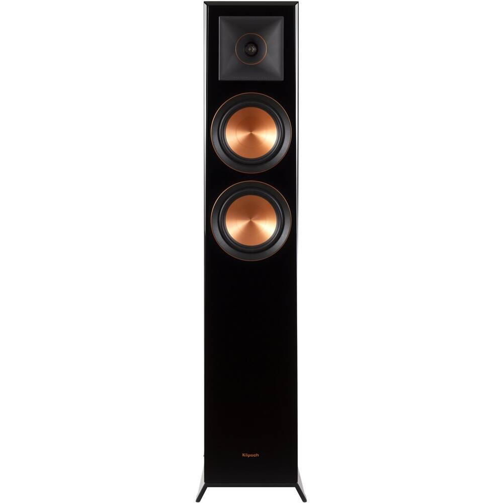 Front. Klipsch - Reference Premiere Dual 5-1/4" 500-Watt Passive 2-Way Floor Speaker (Each) - Piano Black.