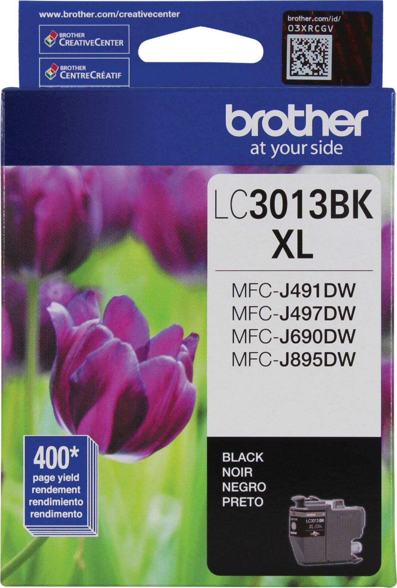 Front. Brother - LC3013BKS XL High-Yield Ink Cartridge - Black.