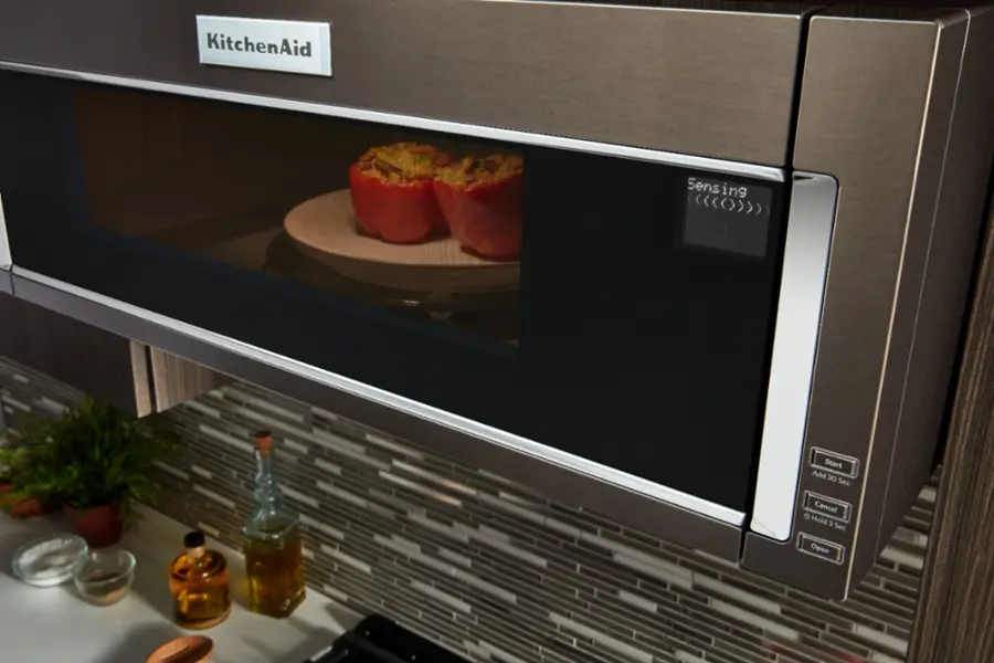 Alt View 20. KitchenAid - 1.1 Cu. Ft. Over-the-Range Microwave with Sensor Cooking - Black Stainless Steel.