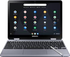 Samsung - Plus 2-in-1 12.2" Touch-Screen Chromebook - Intel Celeron - 4GB Memory - 32GB eMMC Flash Memory - Stealth Silver - Front_Zoom