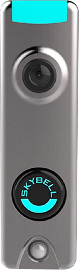 Front. Skybell - Trim Plus Smart Wi-Fi Video Doorbell - Wired - Brushed Aluminum.
