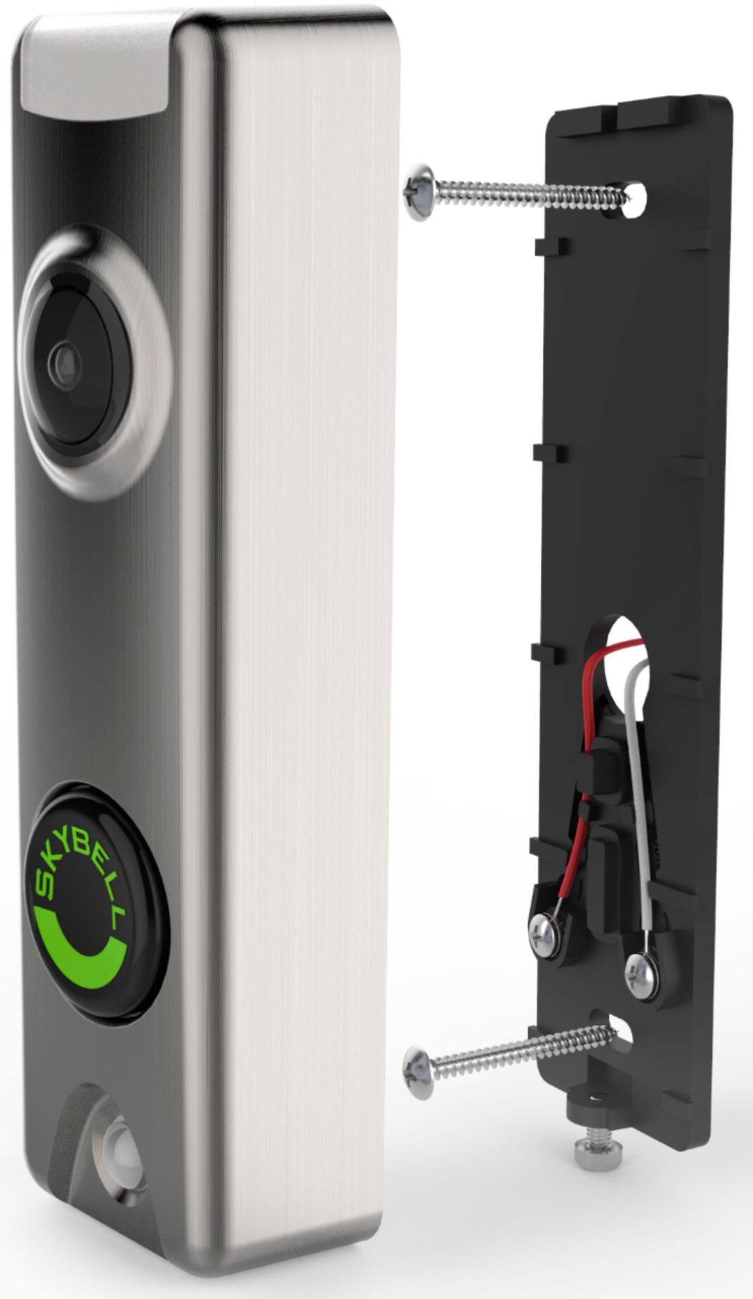 Alt View 12. Skybell - Trim Plus Smart Wi-Fi Video Doorbell - Wired - Brushed Aluminum.