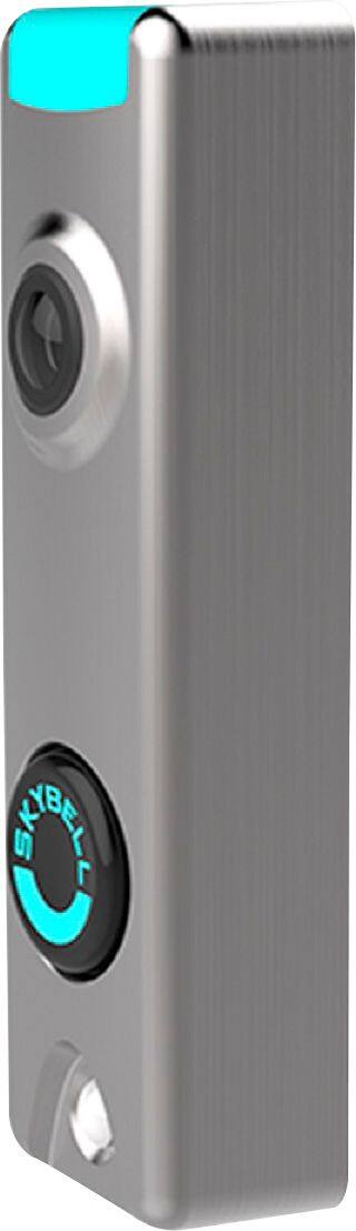 Left. Skybell - Trim Plus Smart Wi-Fi Video Doorbell - Wired - Brushed Aluminum.