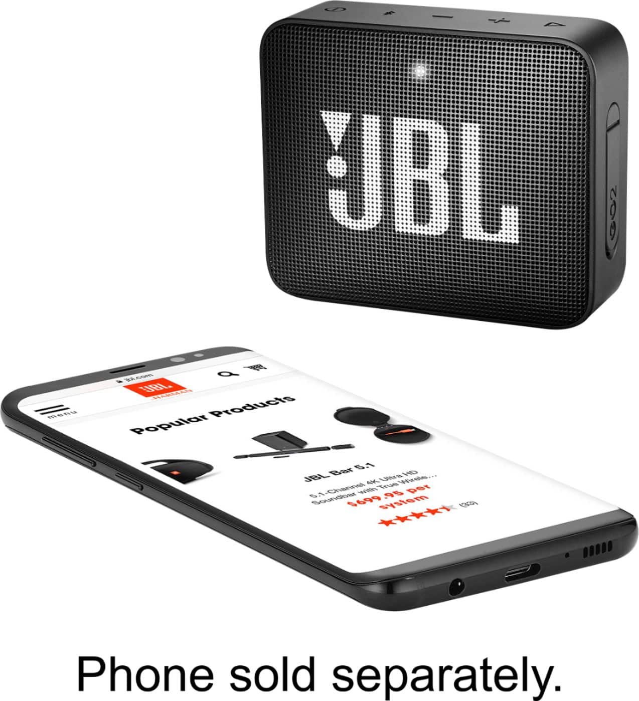 Alt View 13. JBL - Go 2 Portable Bluetooth Speaker - Black.