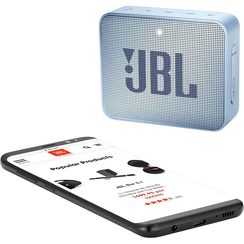 Alt View 14. JBL - GO 2 Portable Bluetooth Speaker - Icecube Cyan.