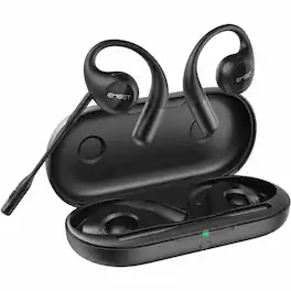 EMEET - Airflow Open-Ear Headsets with Detachable Boompole and Uplink Noise Cancellation, Bluetooth 5.3, and - Black