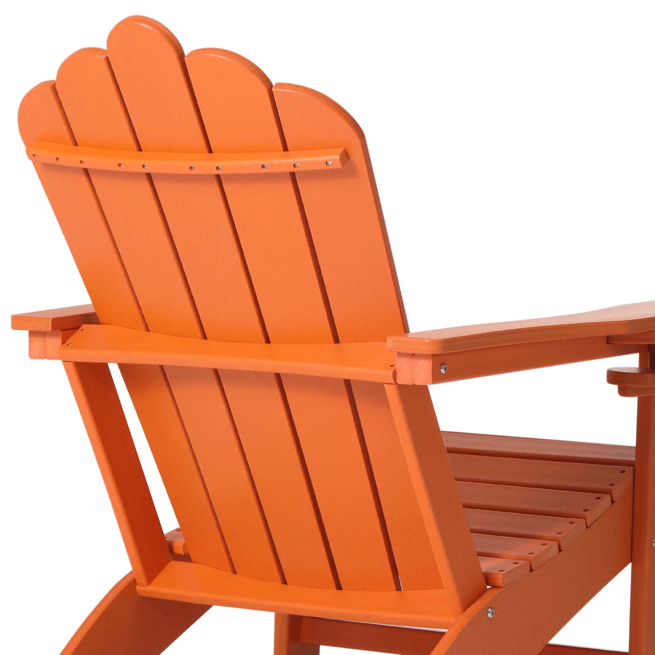 Alt View 2. WestinTrends - WestinTrends Highland Outdoor Patio HDPE Adirondack Chair With Cup Holder - Orange.
