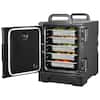Front. VEVOR - Insulated Food Pan Carrier, 81 Qt Hot Box for Catering, Food Box Carrier with Double Buckles, Front Loading Food Warmer - Black.