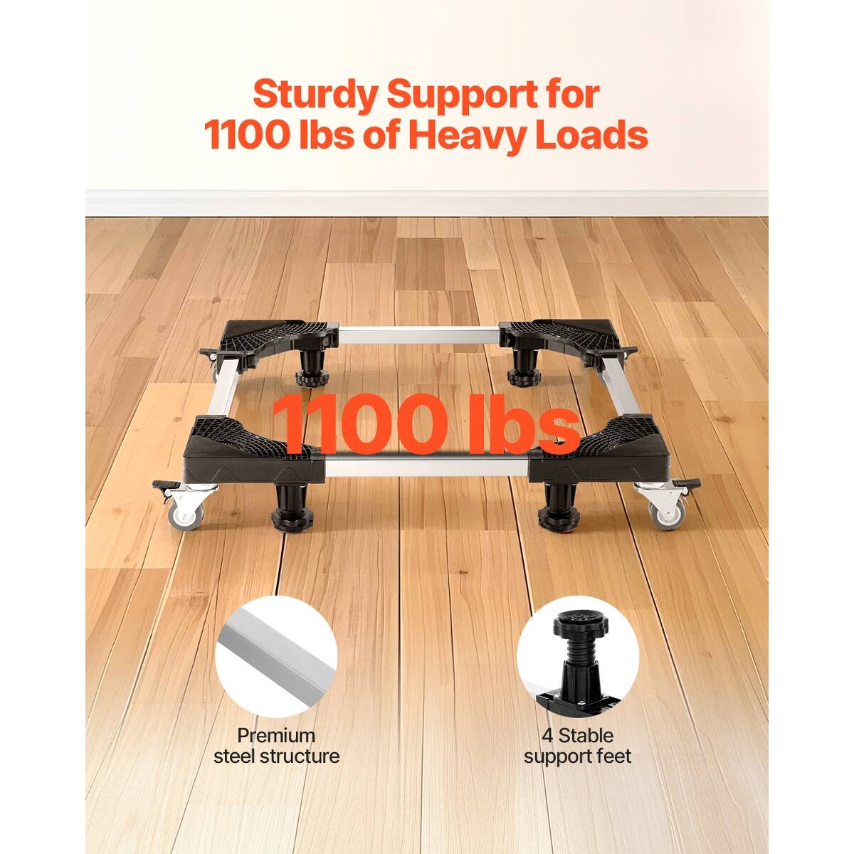 Sturdy Support for 1100 lbs of Heavy Loads

1100 lbs

Premium steel structure

4 Stable support feet