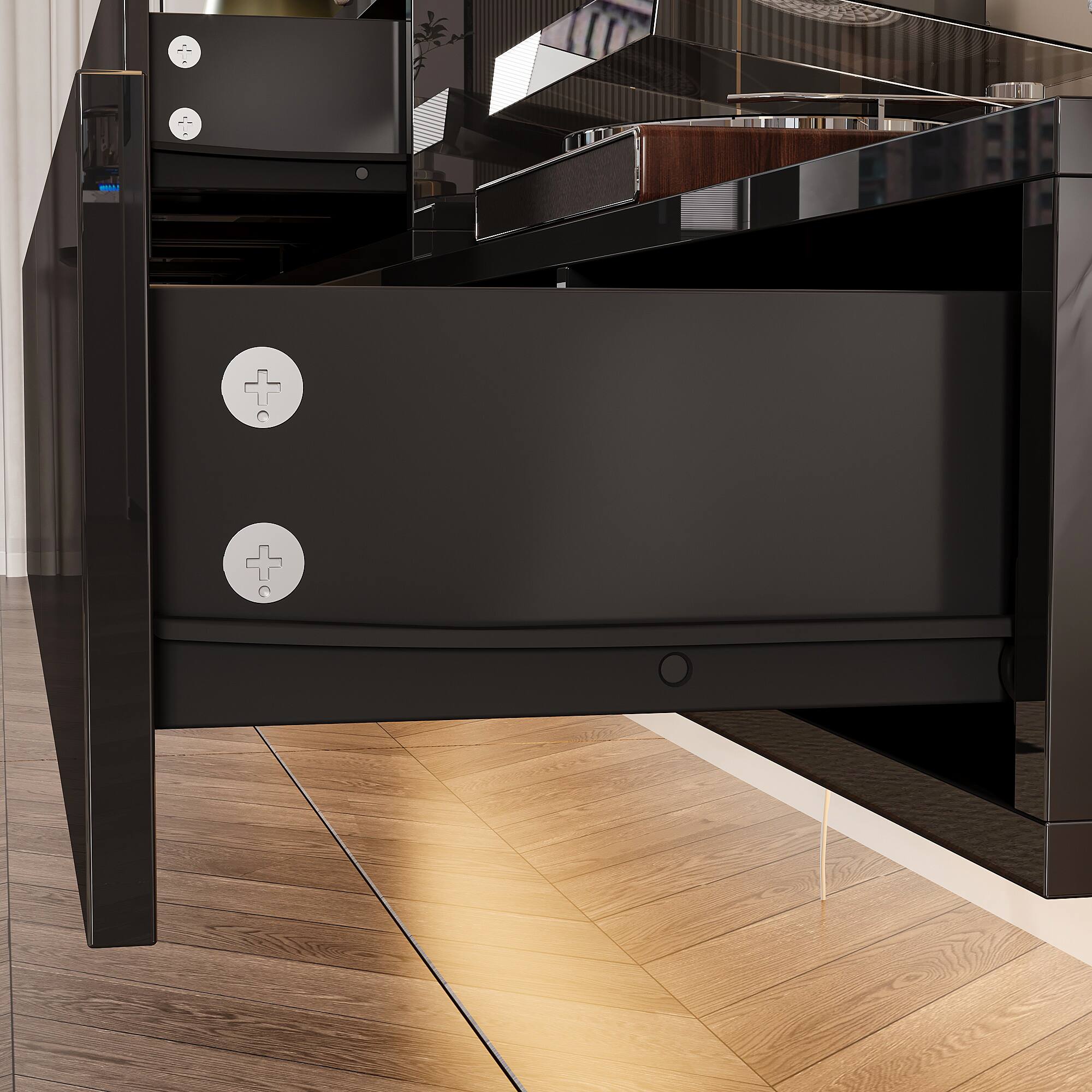 Alt View 4. Famapy - Famapy Floating TV Stand: Perfect for 60+ Inch TVs, Wall - Mounted, Multi - Install & LED - Lit Magic - Black.