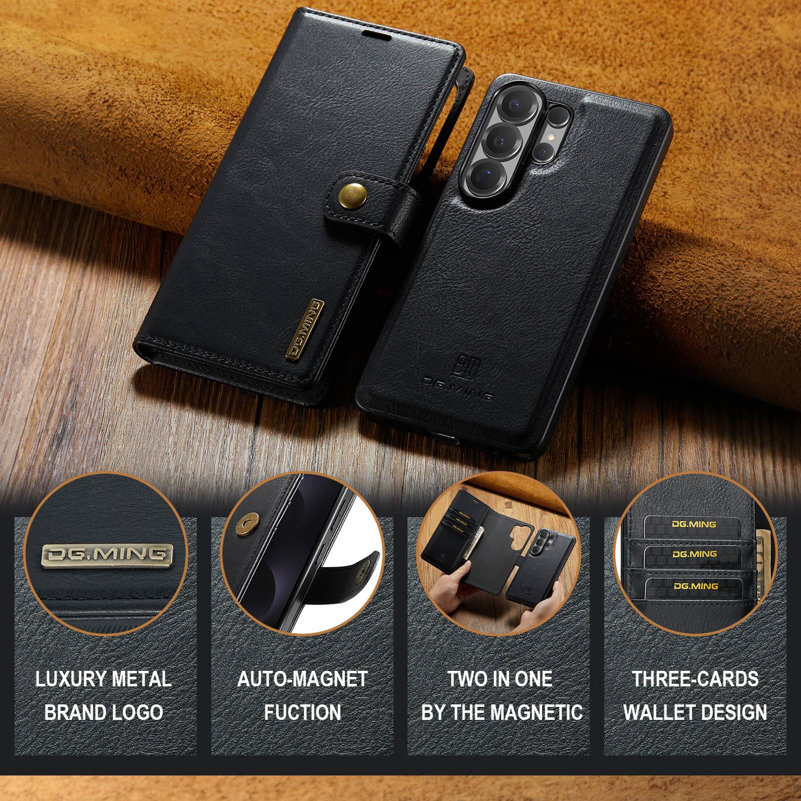 DG.MING LUXURY METAL BRAND LOGO AUTO-MAGNET FUNCTION TWO IN ONE THREE-CARDS BY THE MAGNETIC WALLET DESIGN