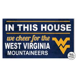 Jardine - West Virginia Mountaineers 11'' x 20'' Indoor/Outdoor In This House Sign - Blue