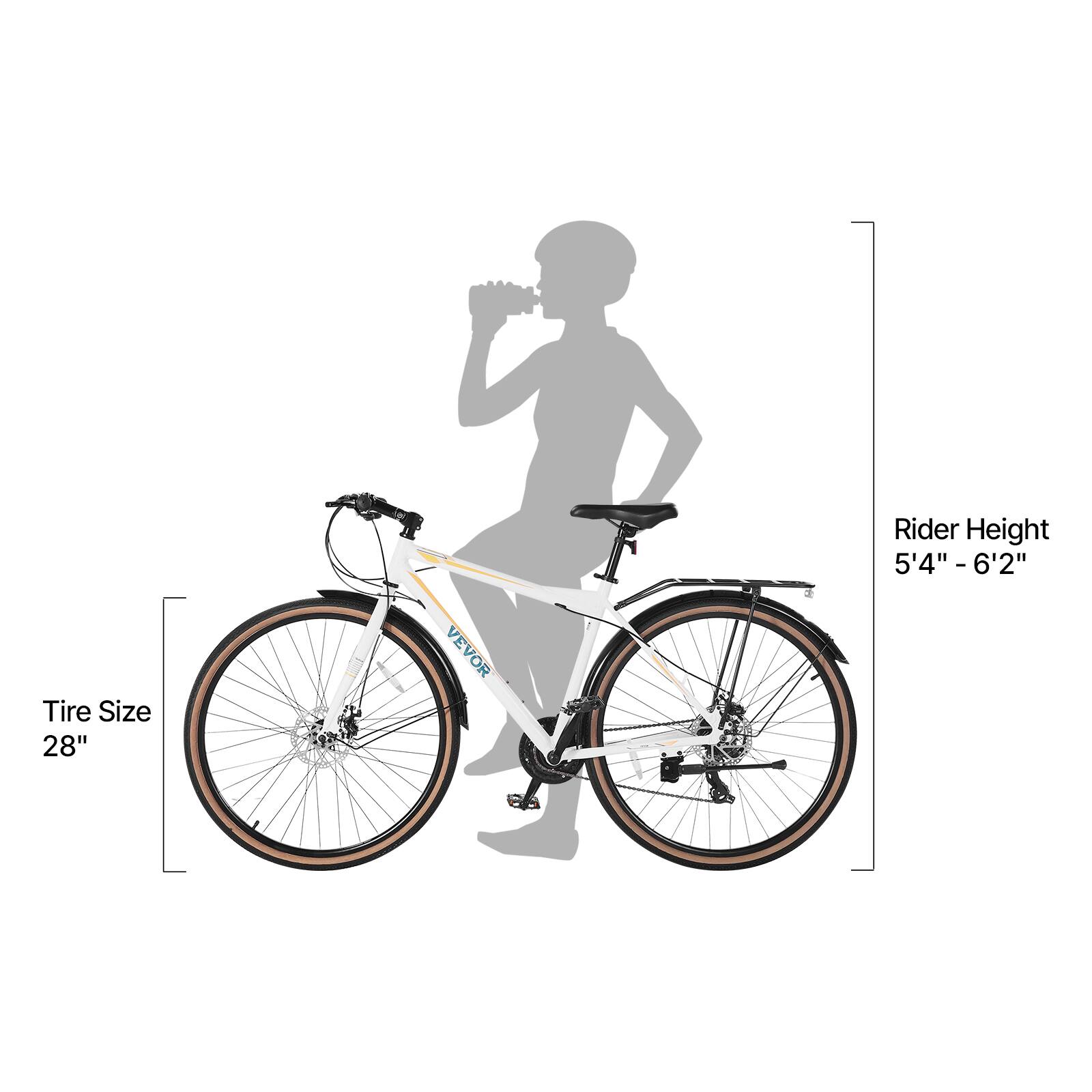 Rider Height: 5'4" - 6'2"  
Tire Size: 28"