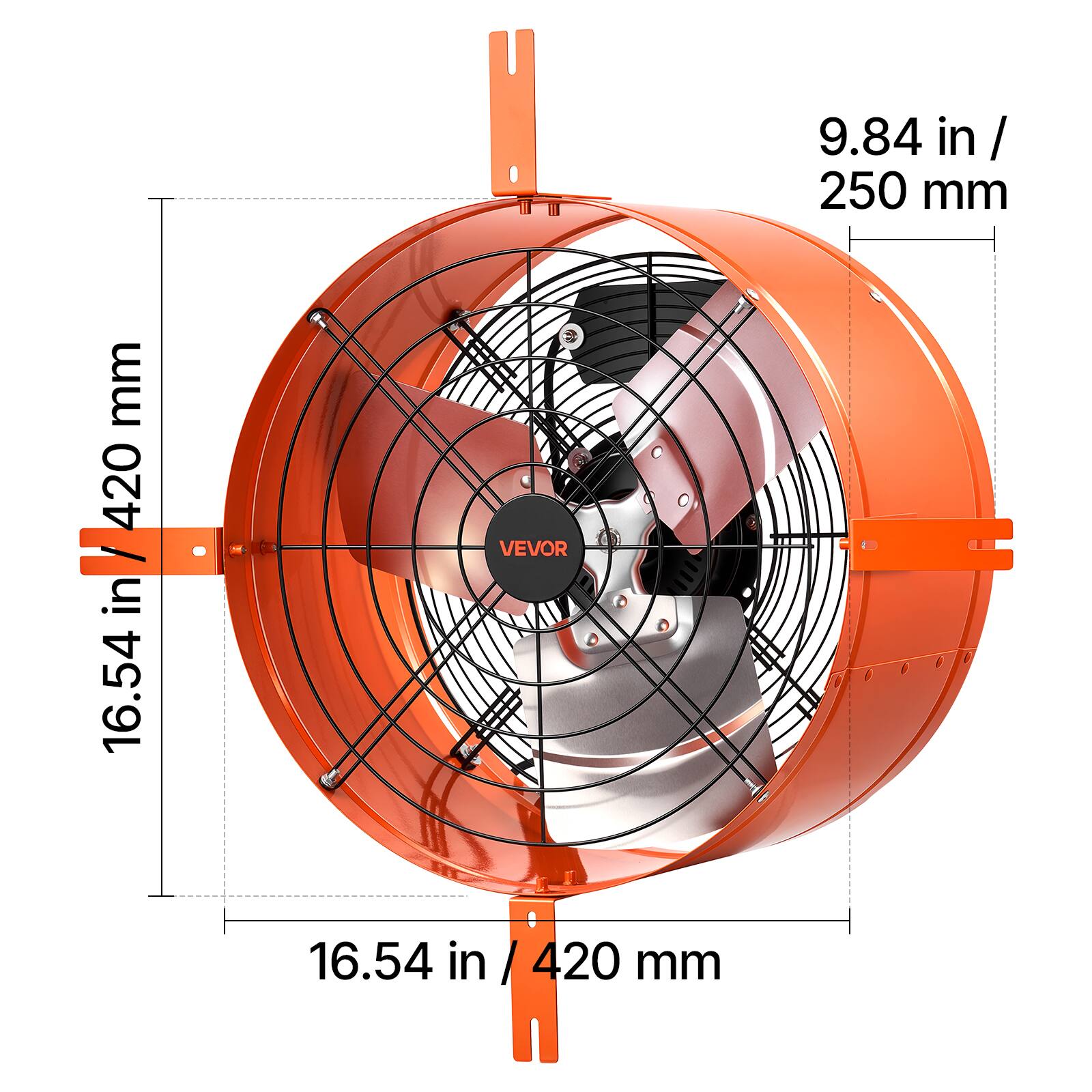 9.84 in / 250 mm  
16.54 in / 420 mm  
VEVOR