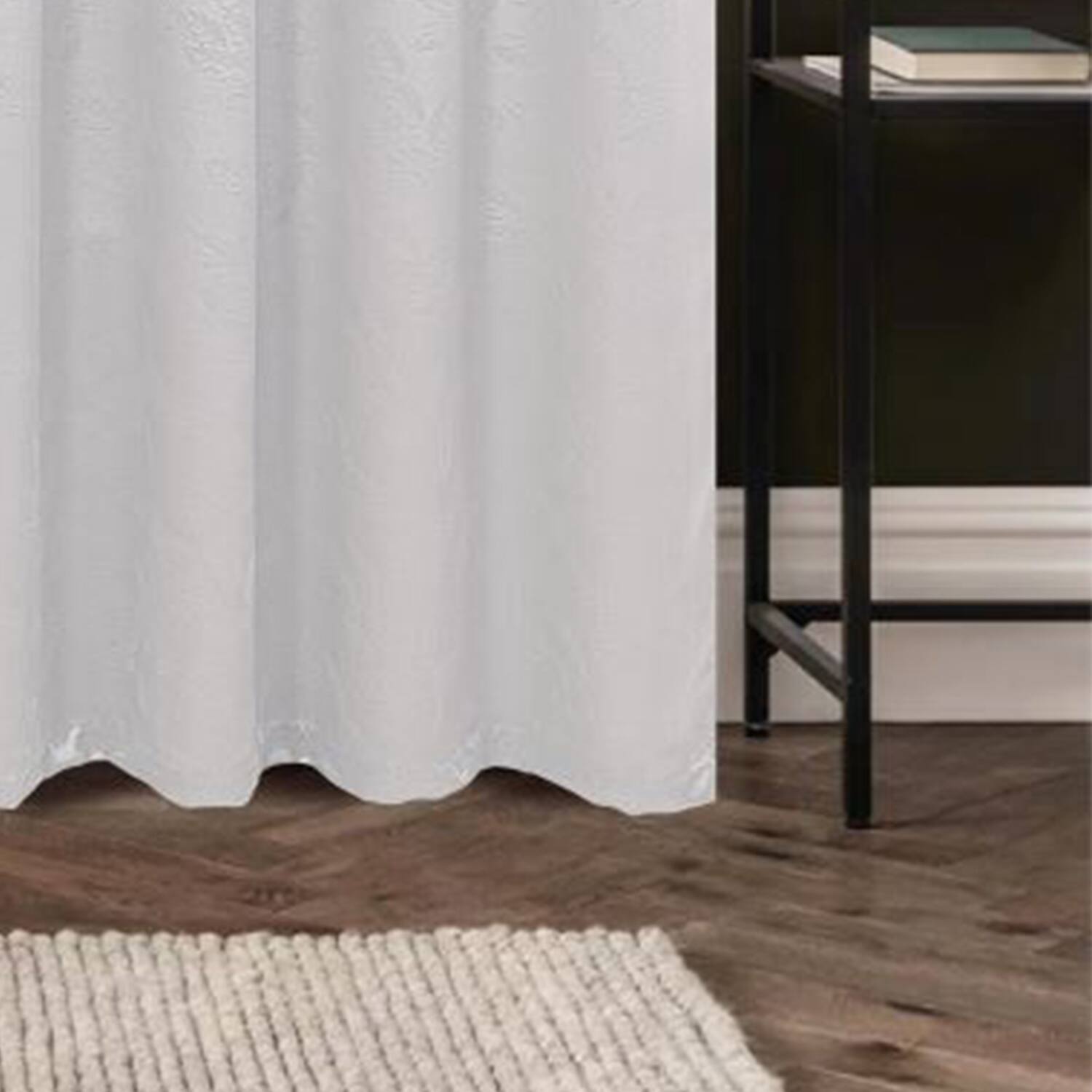 Alt View 2. Olivia Gray - Olivia Gray 100% Polyester 200 GSM Arlo Embossed Blackout Grommet Curtain Panel 54" x 84" White - White.