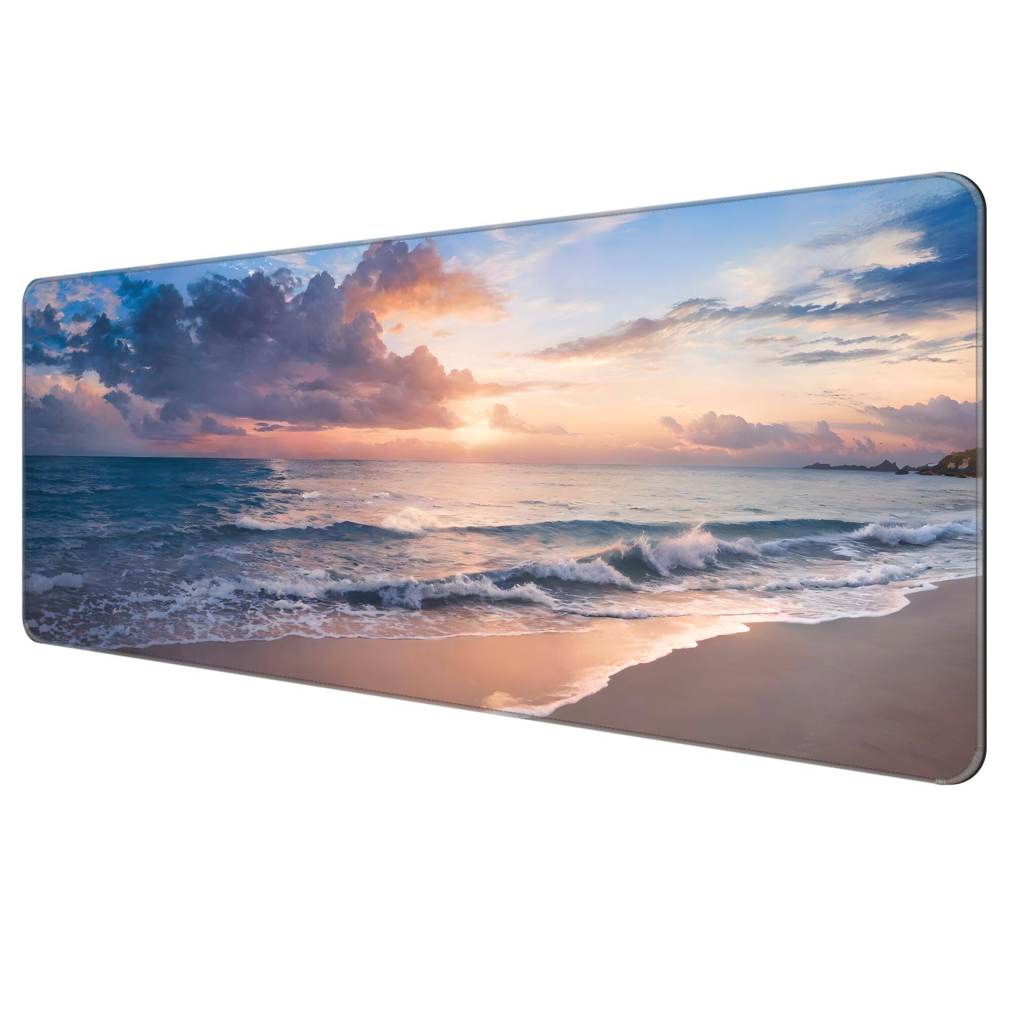 Front. Frangdom - Starry Night Gaming Mouse Pad Stitched Edge Desk Mat 31.5*11.8*0.08 - Beach.