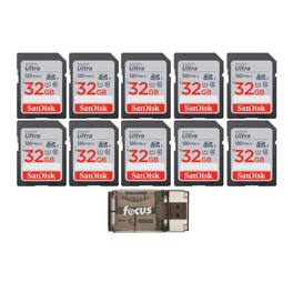 SanDisk - 32GB 120MB/s Ultra UHS-I SDXC Memory Card (10-Pack) Bundle