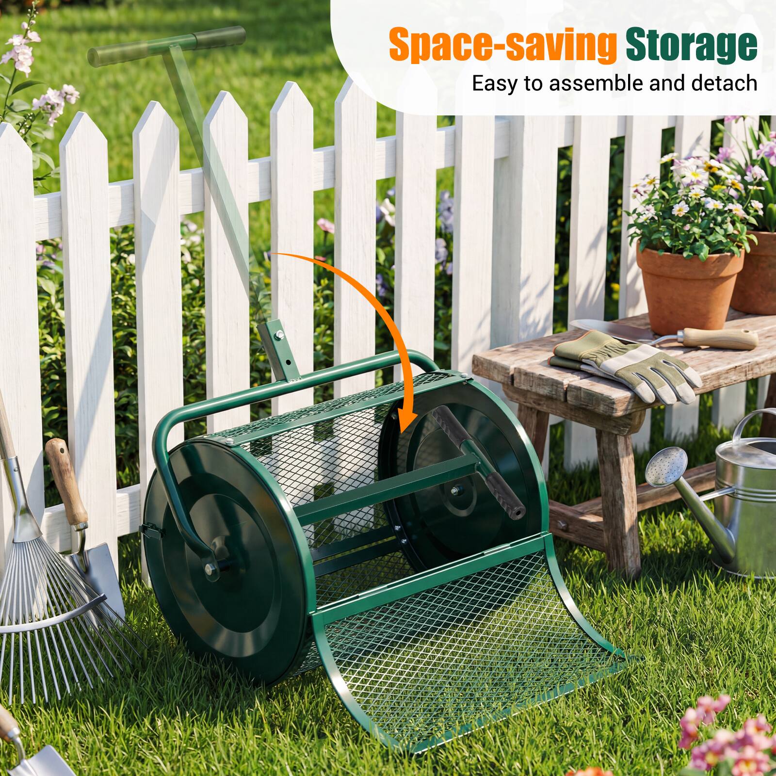 Space-saving Storage  
Easy to assemble and detach
