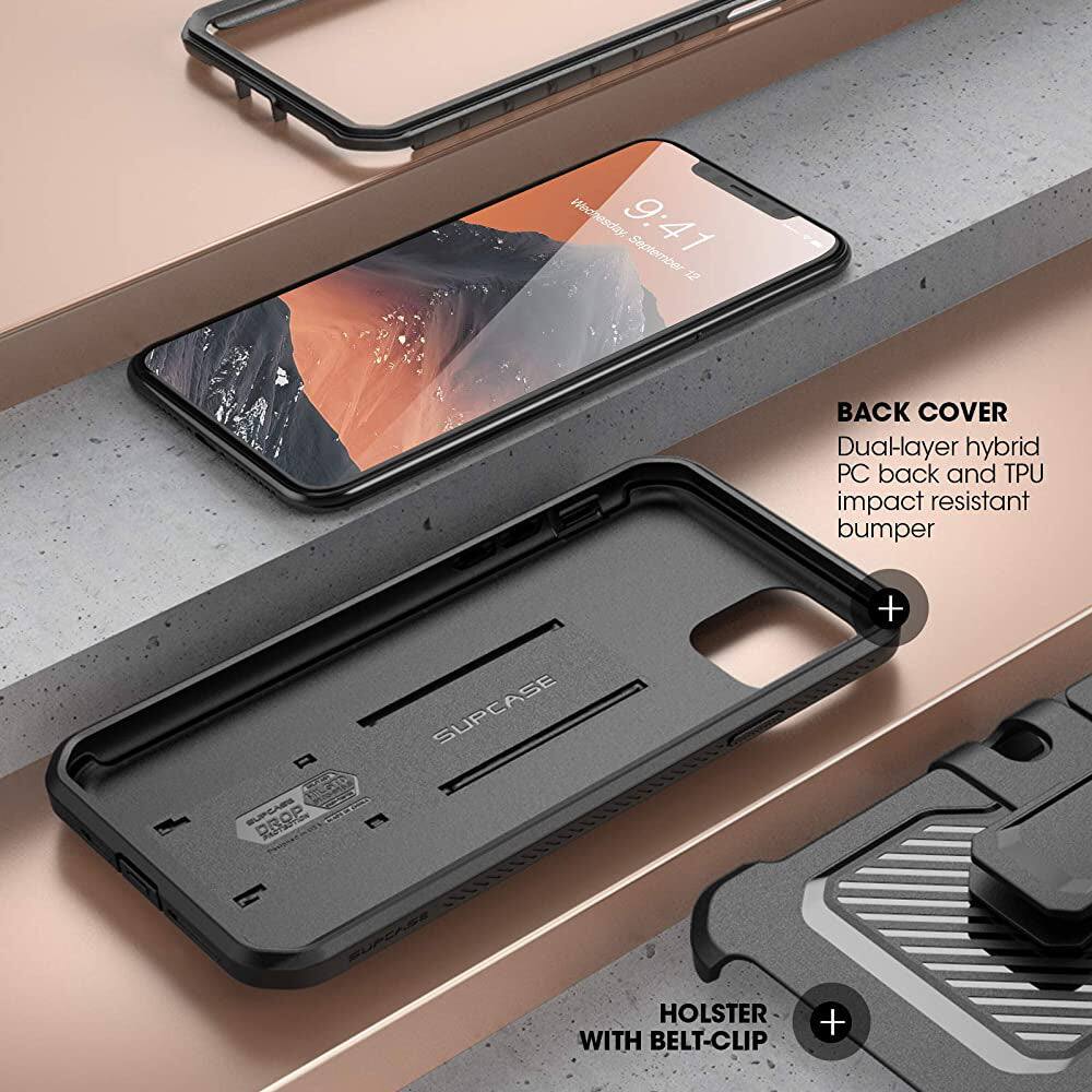 Wednesday 9:41  
September 12

BACK COVER  
Dual-layer hybrid PC back and TPU impact resistant bumper

HOLSTER WITH BELT-CLIP