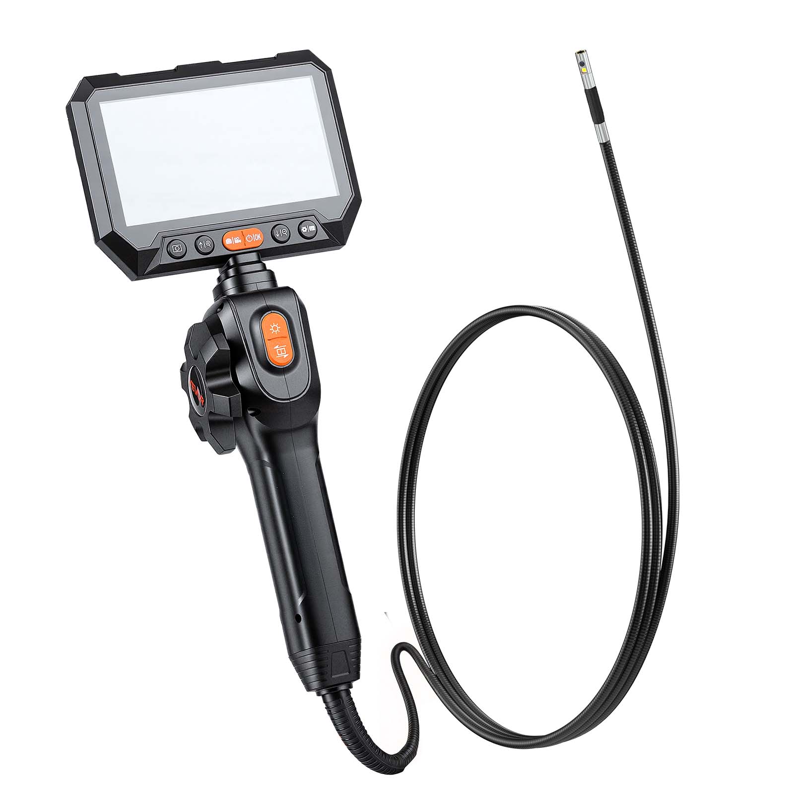 Alt View 5. VEVOR - 2-Way Dual-Lens Articulating Endoscope with Light, 1080P HD Industrial Borescope Inspection Camera - Black.