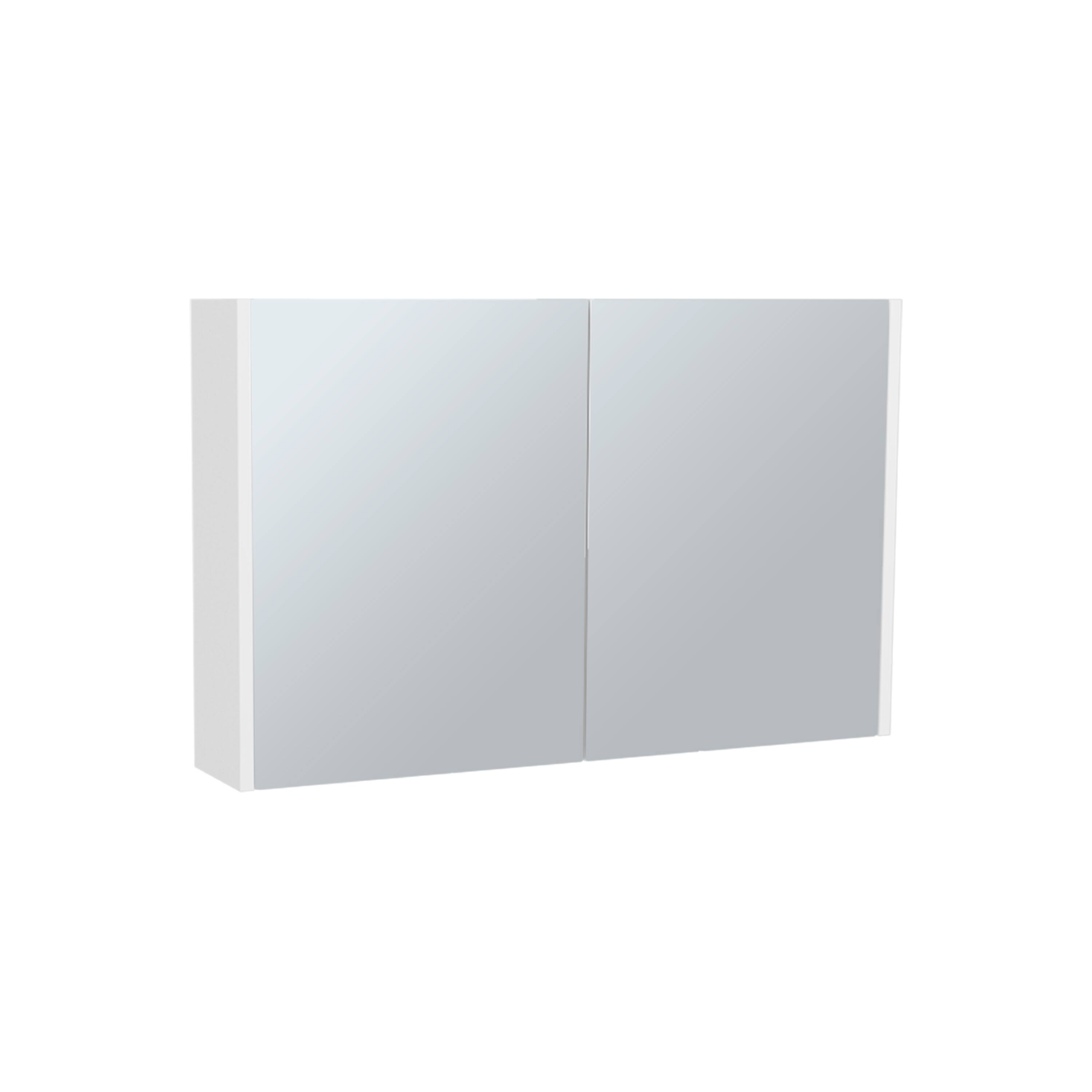 Back. TuHome - Bouti 19.7" H X 31.5" W Double Door Mirror Medicine Cabinet, Three Interior Shelves For Bathroom, Kitchen - White.